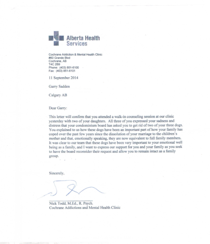 Emotional Support Animal Doctor Letter Template