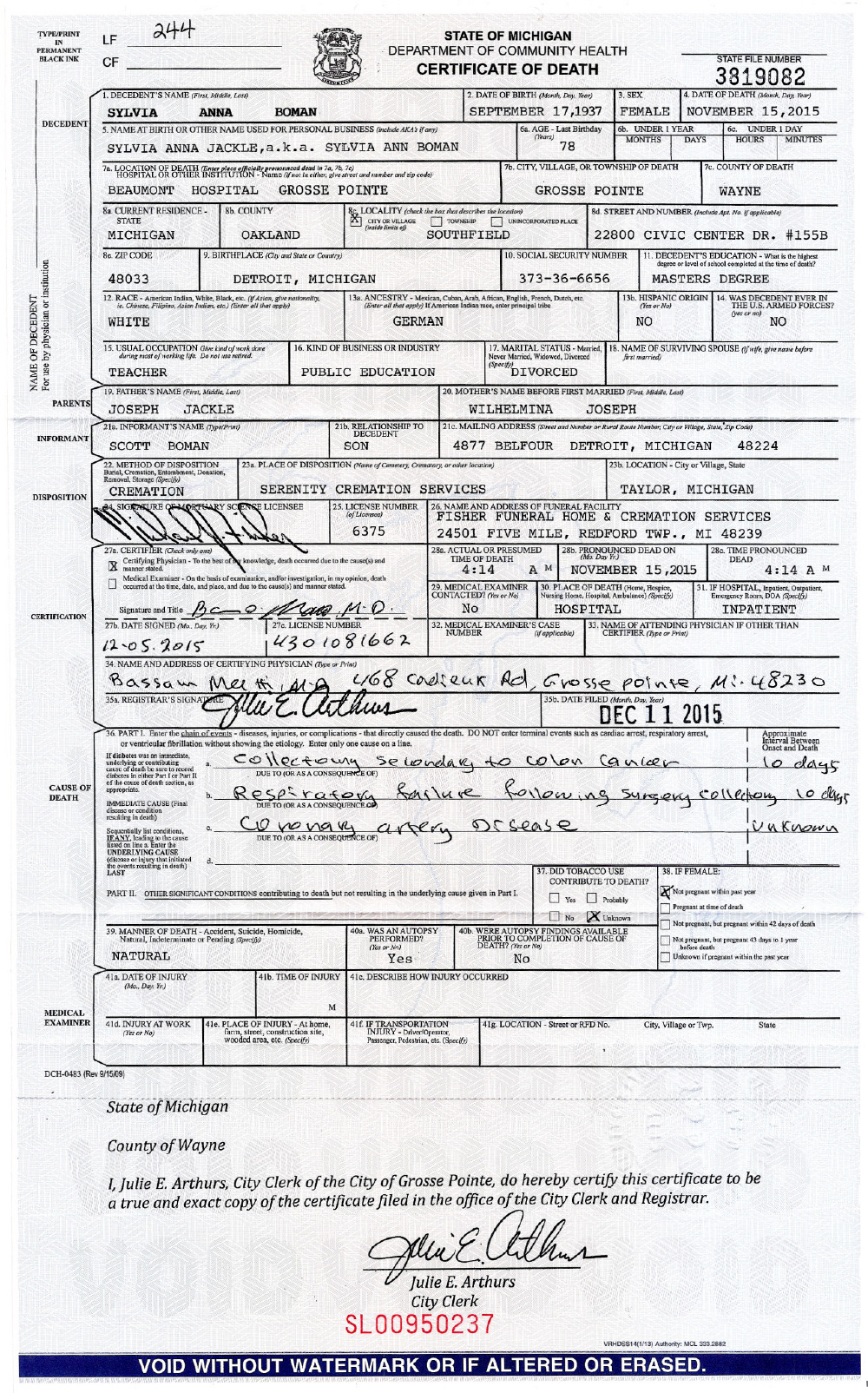 Fundraiser by Scott A Boman Help Me Pay For My Mom's Autopsy